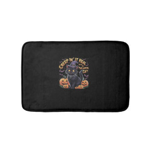 Creepin' It Real_ Schattig Black Cat Halloween T-s Badmat