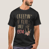Creepin It Real sinds 1974 Spooky Halloween Retro T-shirt (Voorkant)