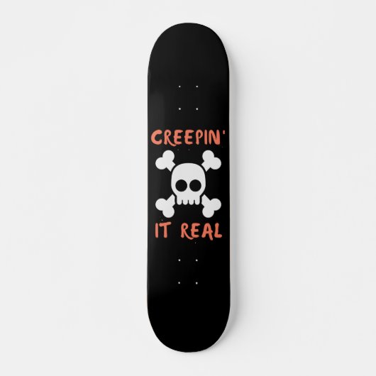 Creepin it Real Skull Persoonlijk Skateboard (Voorkant)