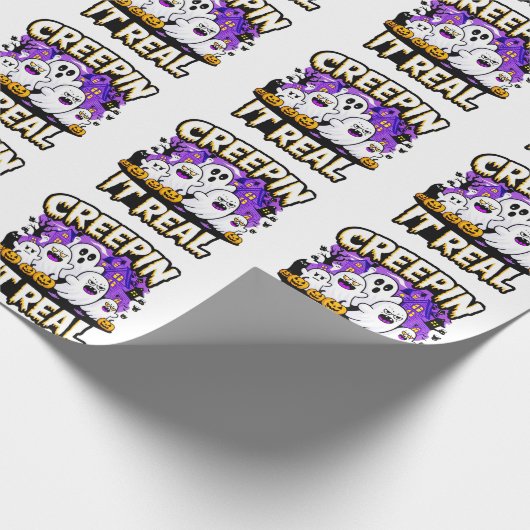 Creepin' It Real | Spooky Halloween Design Fun Cadeaupapier (Hoek)