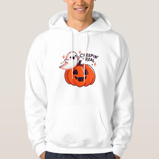 Creepin’ It Real - Vriendelijke Ghost & Pumpkin Hoodie (Voorkant)