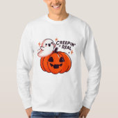 Creepin’ It Real - Vriendelijke Ghost & Pumpkin T-shirt (Voorkant)
