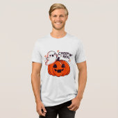 Creepin’ It Real - Vriendelijke Ghost & Pumpkin Tri-Blend Shirt (Voorkant volledig)