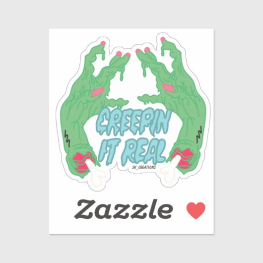 Creepin It Real Zombie Handen Sticker (Vel)
