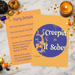 Creepin’ It Sober | Nuchtere Halloweenfeest Kaart