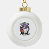 Creepin’ Koe Halloween Keramische Bal Ornament (Voorkant)