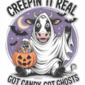 Creepin� Koe Halloween Sticker (Voorkant)