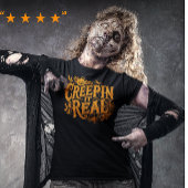 Creeping It Echte Oranje Halloween Retro Tekst Tri-Blend Shirt