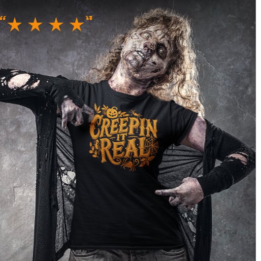 Creeping It Echte Oranje Halloween Retro Tekst Tri-Blend Shirt