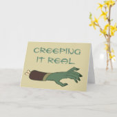Creeping it real Monster hand Halloween Groet Kaart (Gele Bloem)