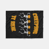 Creeping It Real Skeleton Halloween Jack'o Lantern Fleece Deken (Voorkant (Horizontaal))