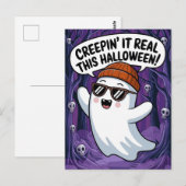 Creepin's it Real Deze grappige Halloween-geest Briefkaart (Voorkant / Achterkant)