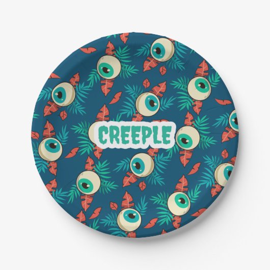 Creeple Scary Spooky Eyes Halloween Papieren Bordje (Voorkant)