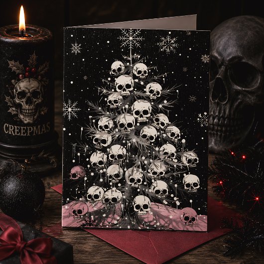 Creepmas Griezelige Schedels Gotisch Kaart