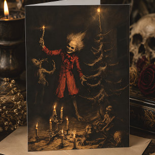 Creepmas Griezelige Victoriaanse Jongen Gotische K Feestdagenkaart