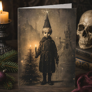 Creepmas Griezelige Victoriase Jongen Gotische Ker Kaart
