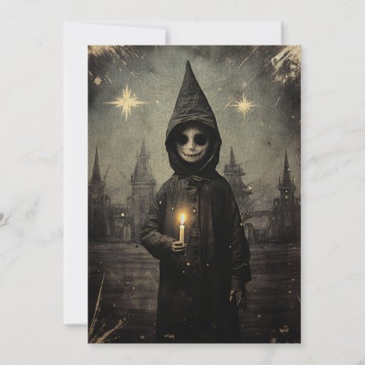 Creepmas Griezige Gotische Vintage Jongen Feestdagenkaart (Voorkant)