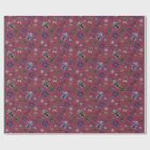 Creepmas met gehakt huis, schedels, worstelen, doo cadeaupapier (Vlak)