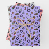 Creepmas met gehakt huis, schedels, worstelen, doo inpakpapier vel (In situ)