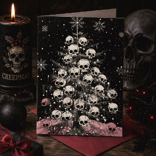 Creepmas Schedel Kerstboom Griezelen Gothisch Kaart