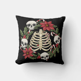 Creepmas Skull and Ribcage Pillow Kussen