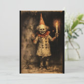Creepmas Spooky Gothic  Clown Feestdagenkaart (Staand voorkant)
