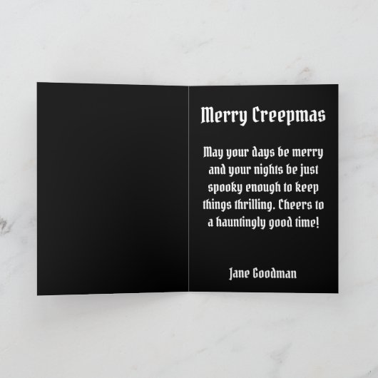 Creepmas Spooky Skulls Gothic Kaart (Binnen)
