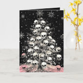 Creepmas Spooky Skulls Gothic Kaart (Gele Bloem)