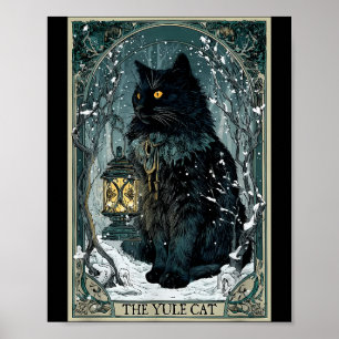 Creepmas Vintage De Yule Kat Tarotkaart Donkere Ke Poster