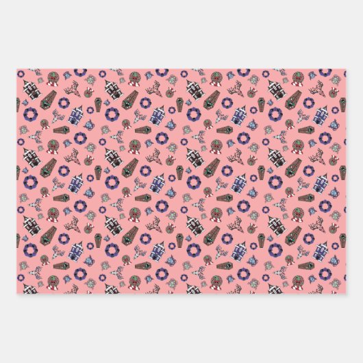 Creepmas w/ Haunted House, Skulls, Wrearies, Coffi Inpakpapier Vel (Voorkant 2)