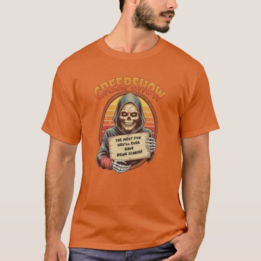 Creepshow Skeleton Retro Sunset Funny Scary girl T-shirt (Voorkant)