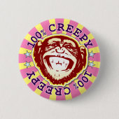 Creepy 100% Funny Monkey Badge Ronde Button 5,7 Cm (Voorkant)