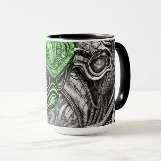 Creepy Abstract Alien Mok (Voorkant rechts)