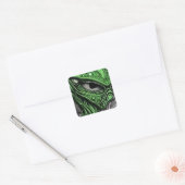 Creepy Abstract Alien Vierkante Sticker (Envelop)