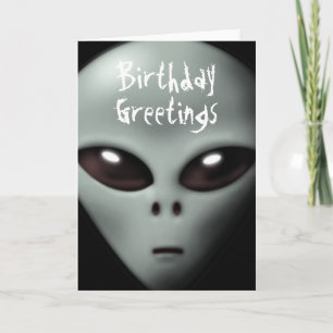 Creepy Alien Birthday-kaart Kaart