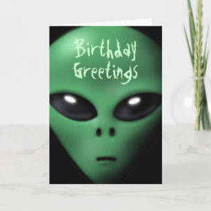 Creepy Alien Birthday-kaart Kaart