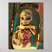Creepy Alien in Abstracte sciencefictionkunst Poster (Voorkant)
