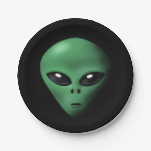 Creepy Alien Papieren Bordje (Voorkant)