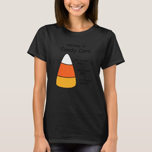 Creepy Anatomy of Candy Corn Halloween T-shirt (Voorkant)