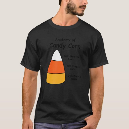 Creepy Anatomy of Candy Corn Halloween T-shirt (Voorkant)