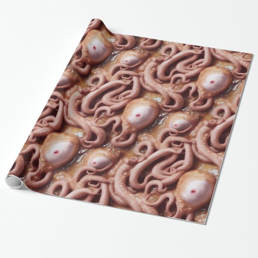 Creepy and Gross Alien Eyeball and Tentacle Stew Cadeaupapier (Uitgerold)