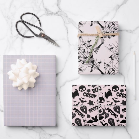 CREEPY AND SCARY HALLOEEN INPAKPAPIER VEL (Voorkant)