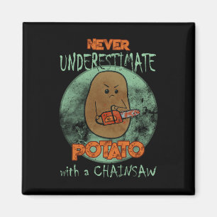 Creepy Angry Potato Chainzaag Horror Movie Lovers  Magneet