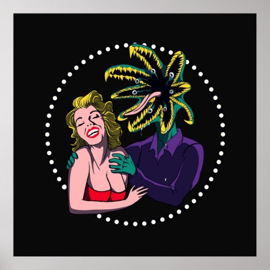 Creepy Anime Parasite-monster en meisjesontwerp Poster (Voorkant)