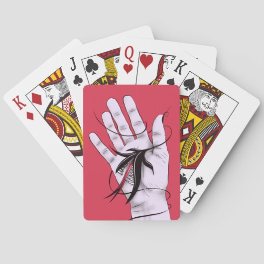Creepy Art Weird Gothic Hand Biting Flower Monster Pokerkaarten (Achterkant)