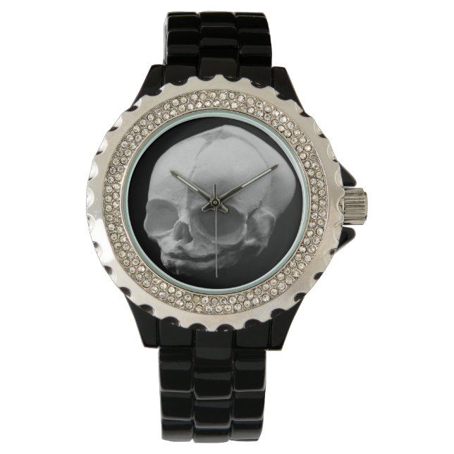 Creepy Baby Skull Gothic Dames Wrist Watch Horloge (Voorkant)