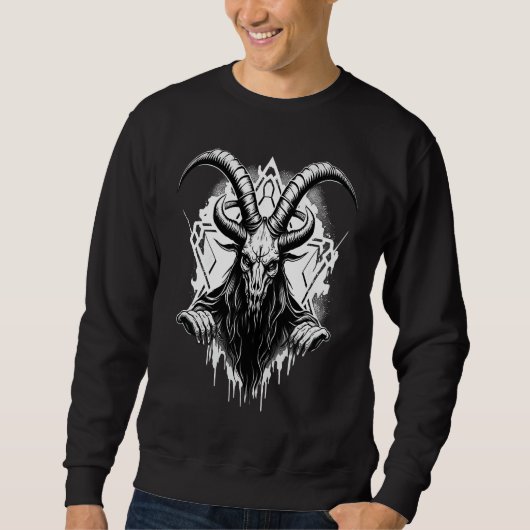 Creepy Baphomet  Occult Gothic Demon Trui (Voorkant)