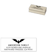 Creepy Bat Halloween Familie Retouradres Rubberstempel (Gestempeld)