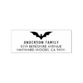 Creepy Bat Halloween Familie Retouradres Rubberstempel (Afrduk)