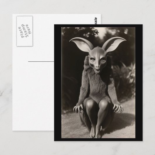 Creepy Bat Strange Halloween Briefkaart (Voorkant / Achterkant)